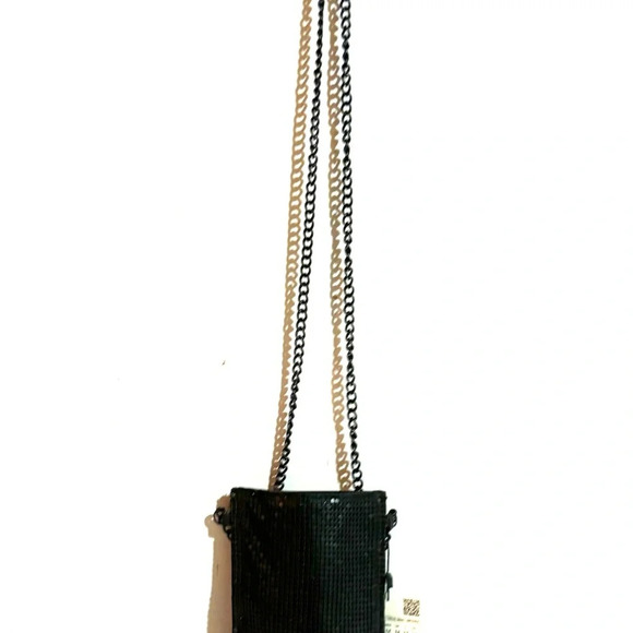 Zara black sequin crossbody evening party phone Bag - Picture 5 of 7